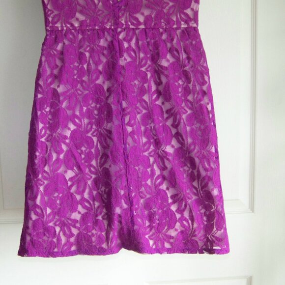 xhilaration fuchsia lace lined dress - Picture 7 of 8
